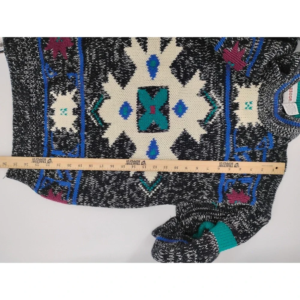 Mcgregor Chunky Knit Aztec Sweater Mens Large Acrylic 80s Vintage Geometric